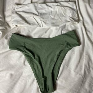 Bando Top Bikini with High Waisted Cheeky Bottoms